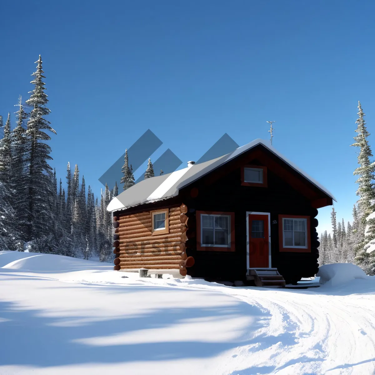 Picture of Winter Ski Resort in the Alpine Mountains
