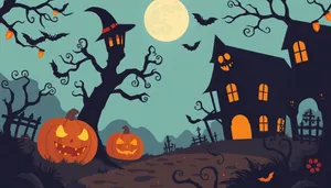 Halloween Cemetery Pumpkin Pattern Design