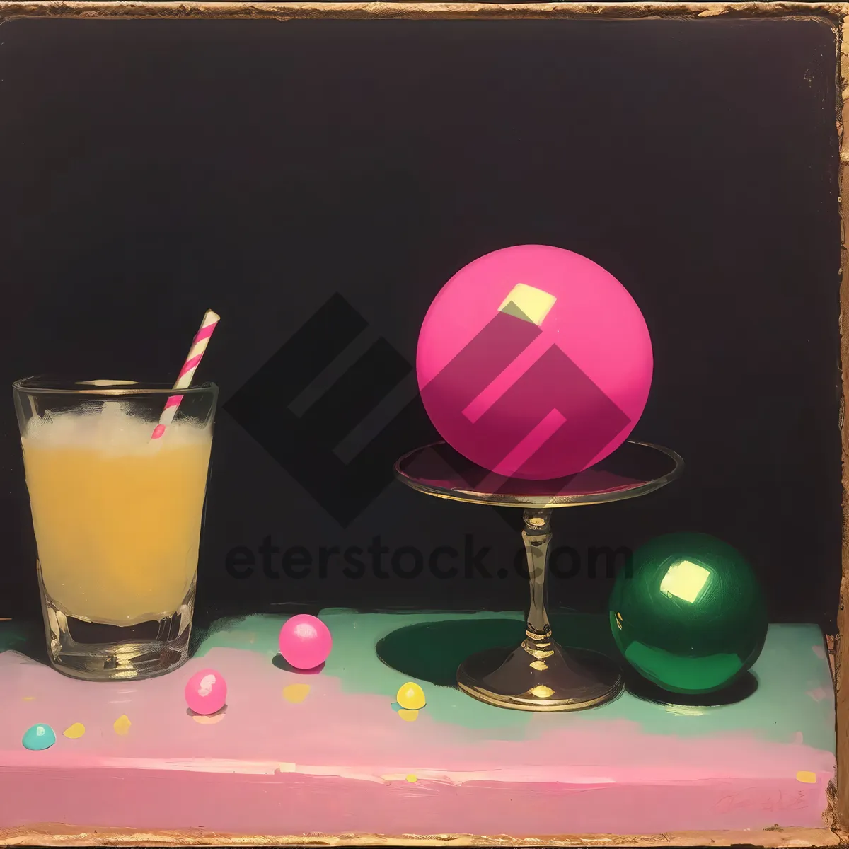 Picture of Celebratory Martini Glass on Party Table