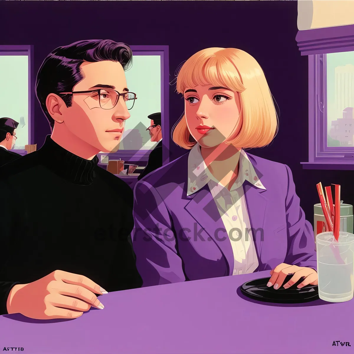 Picture of Smiling Businessman Working on Laptop in Office