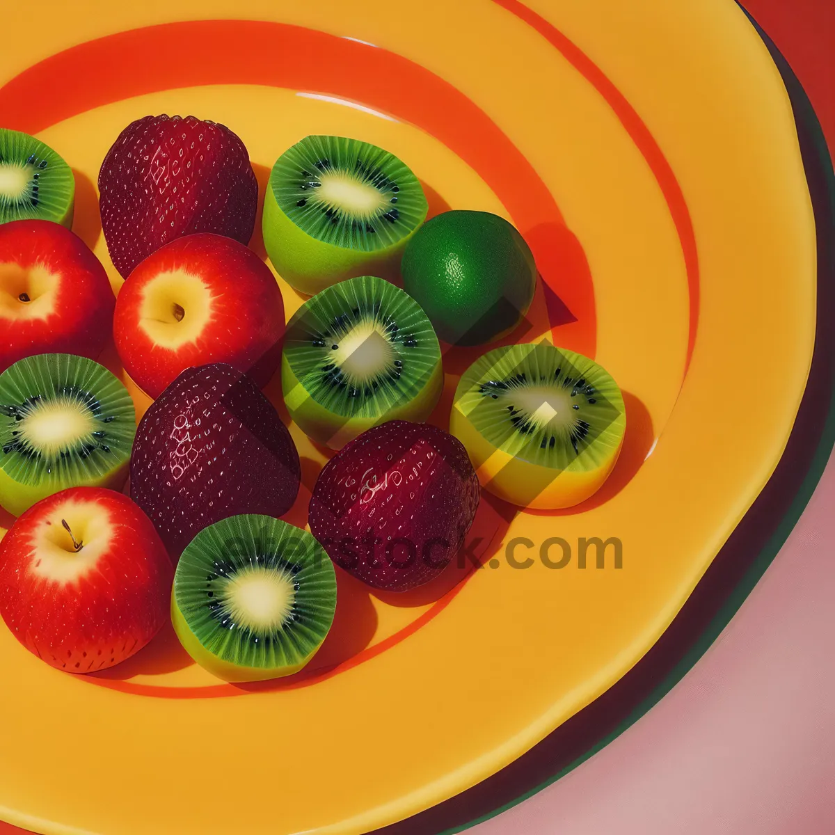 Picture of Refreshing Summer Fruit Tray: Strawberries, Kiwi, and Citrus Delights