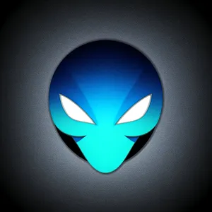 Shiny Glass Button Icon with Lightning Symbol