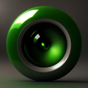 Shiny Black Glass Circle Button Set