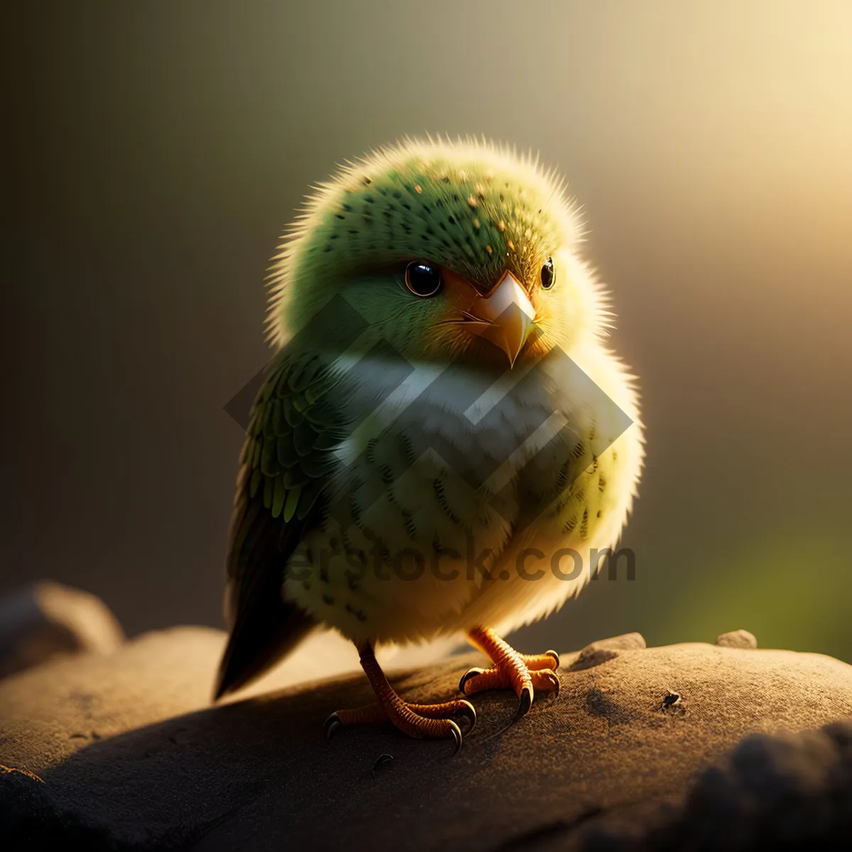 Picture of Vibrant Yellows and Feathers of a Baby Finch