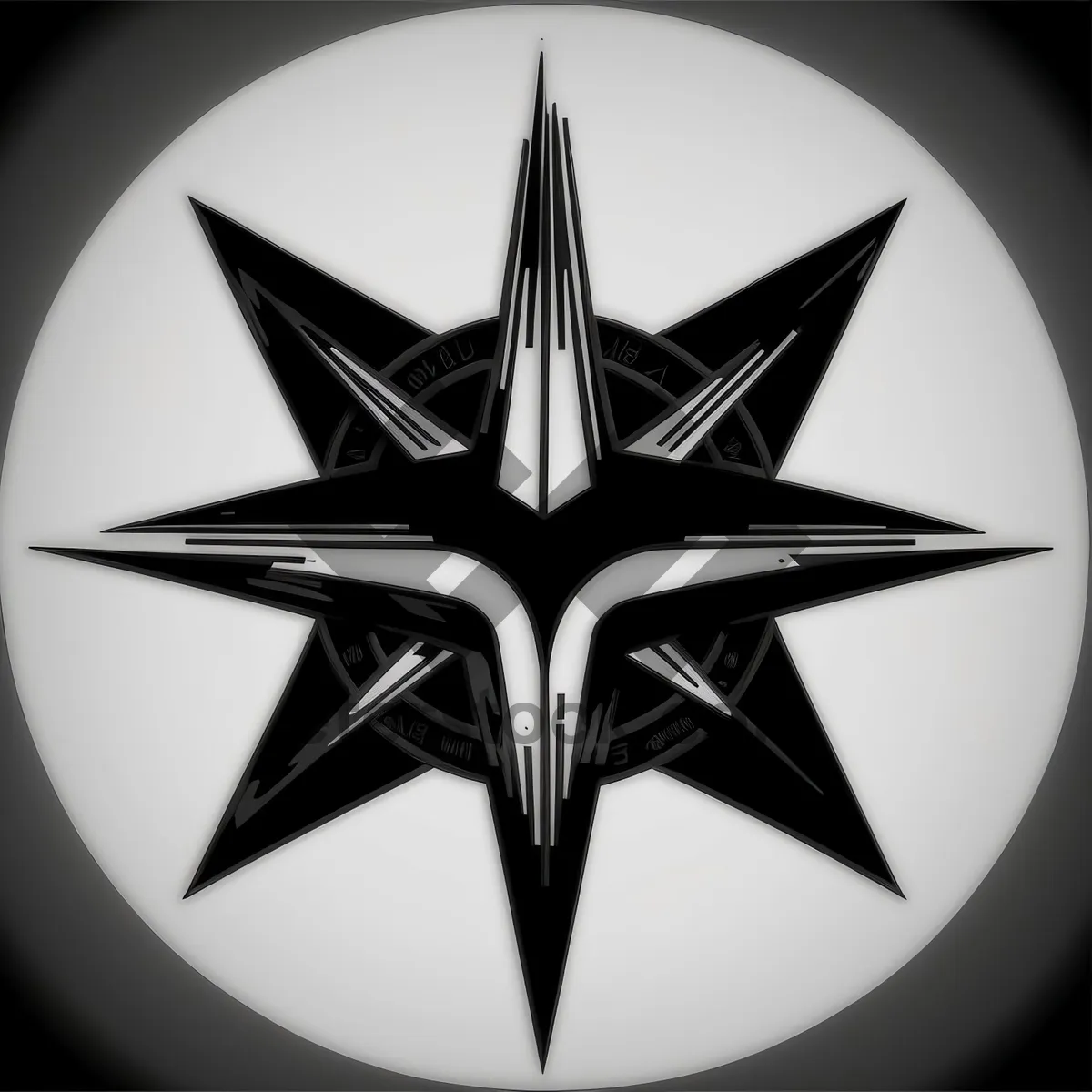 Picture of Shiny Lightning Gem Icon: Black 3D Graphic Symbol