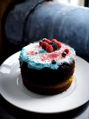 Delicious Gourmet Fruit Cake with Sweet Cream
