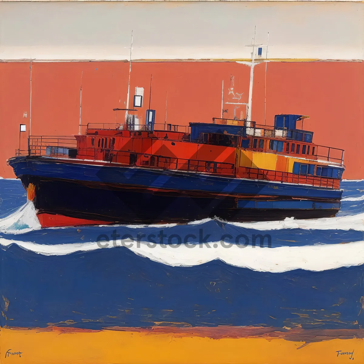 Picture of Container Ship at Sea: Maritime Transport for Trade