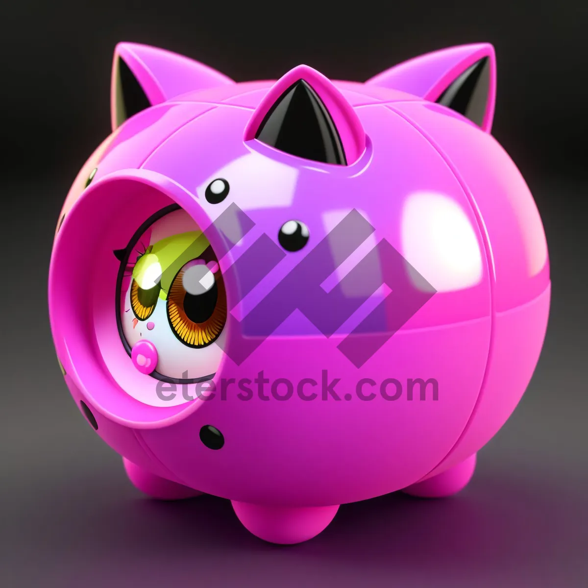 Picture of Pink Piggy Bank with Coins - Money Saving Concept