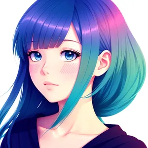 Cartoon Fashion Coquette with Chic Hair