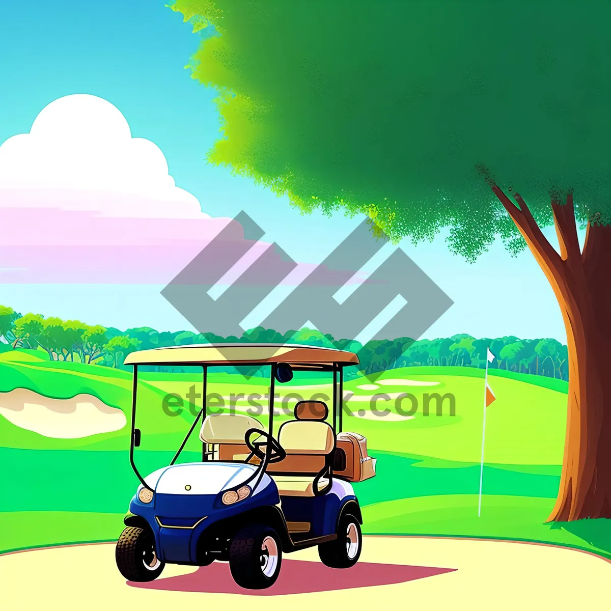 Picture of Golf Cart on the Green