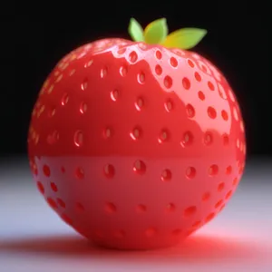 Fresh Organic Strawberry Golf Ball - Juicy Sweet Berry