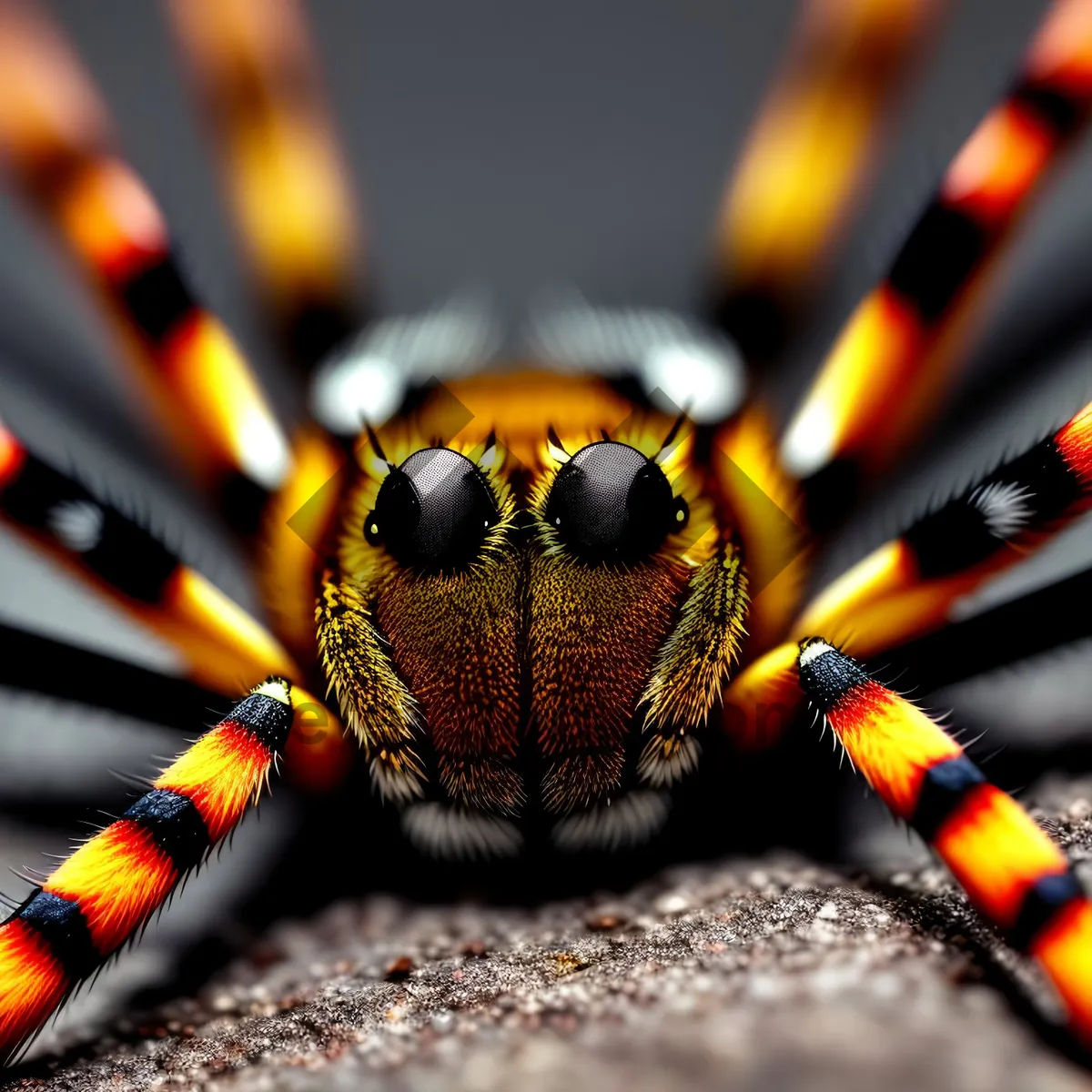 Picture of Black and Gold Garden Spider on Plant