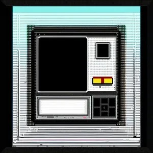 Vintage Cash Machine on Empty Wall with Retro Monitor