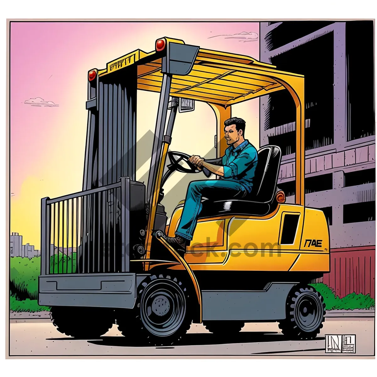 Picture of Transportation Logistics: Heavy-duty Forklift in Action