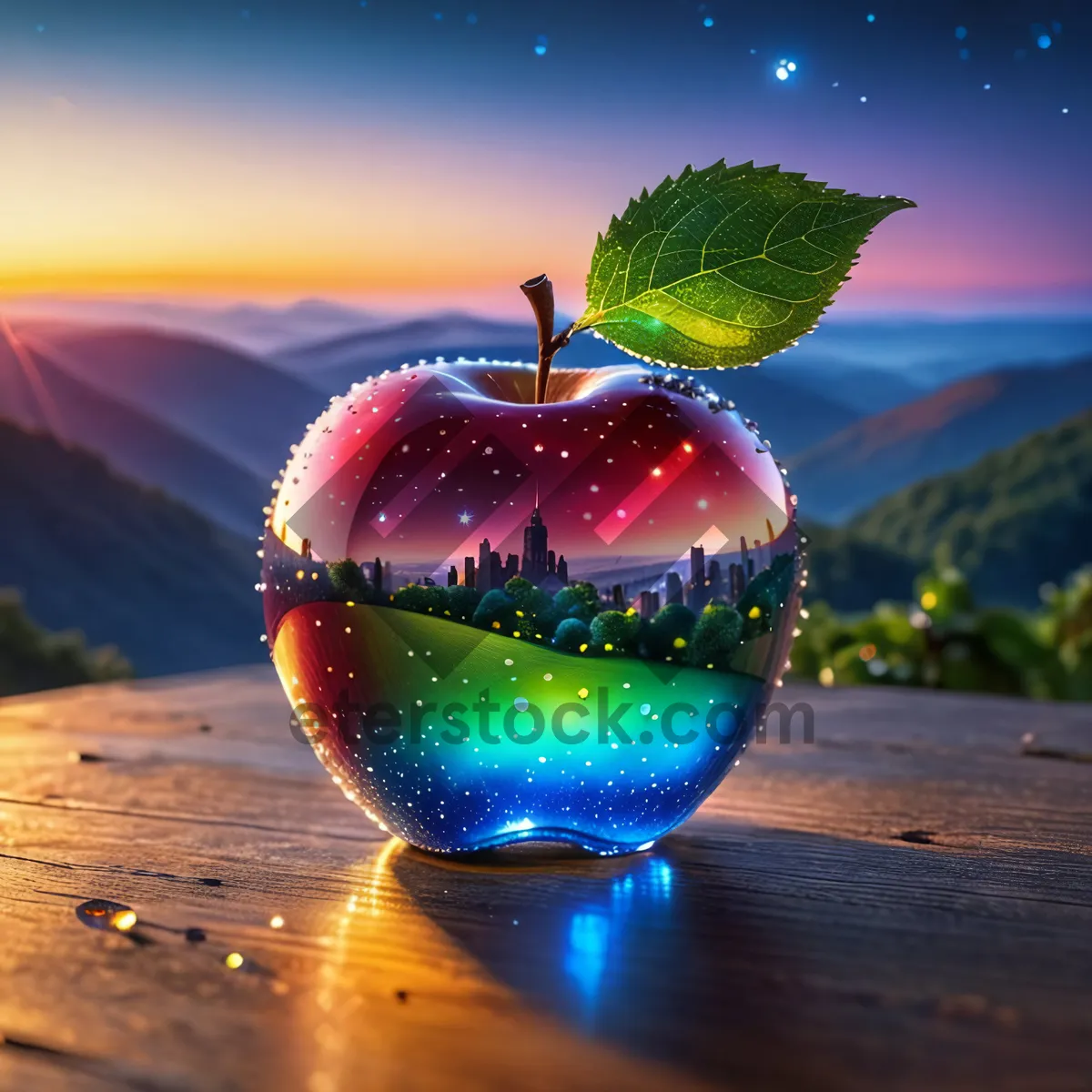 Picture of Fresh Fruit Bowl in Glass Container