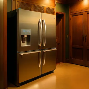 Modern Luxe Kitchen: Sleek Wood Cabinets & Elegant Appliances