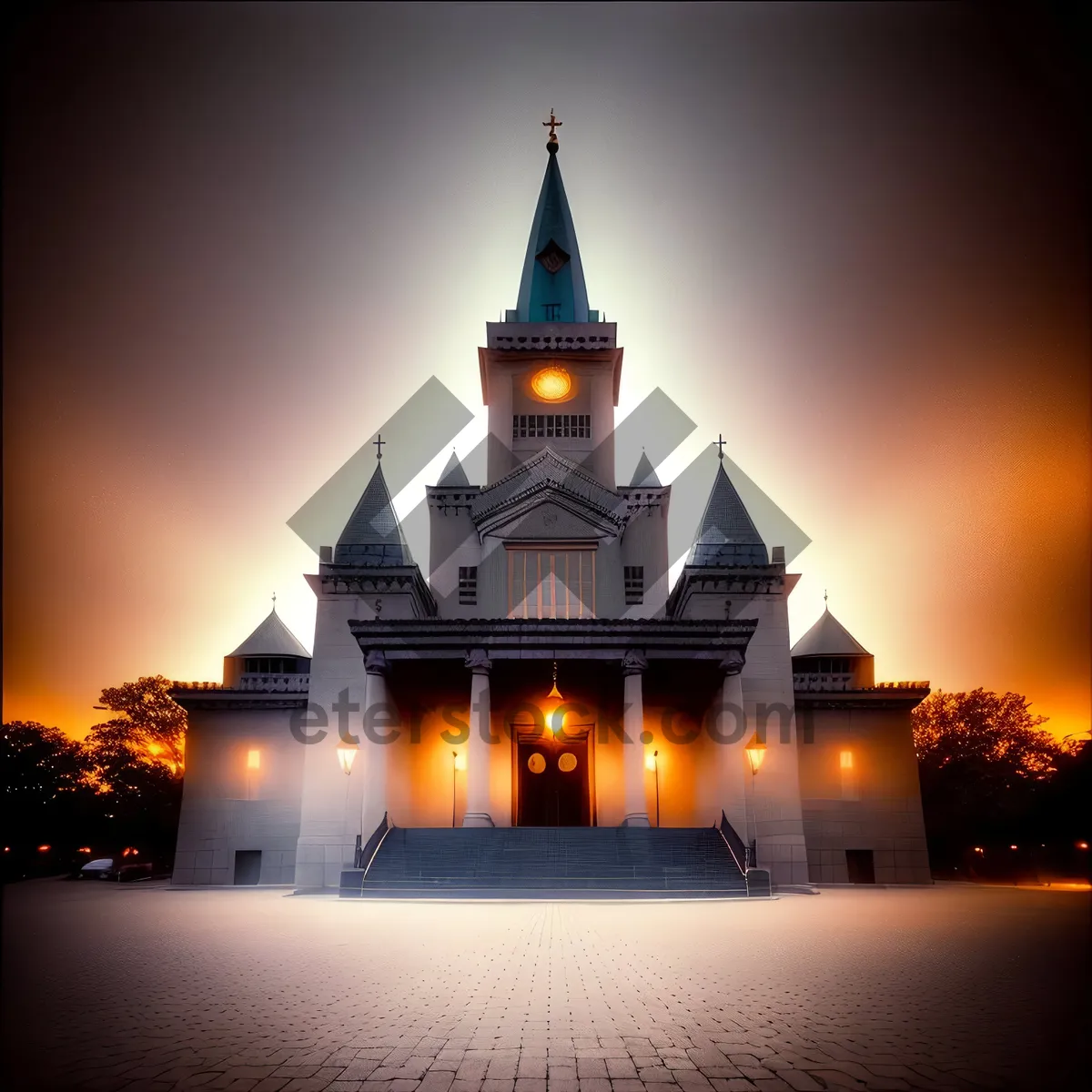 Picture of Golden Orthodox Basilica on Historic Square