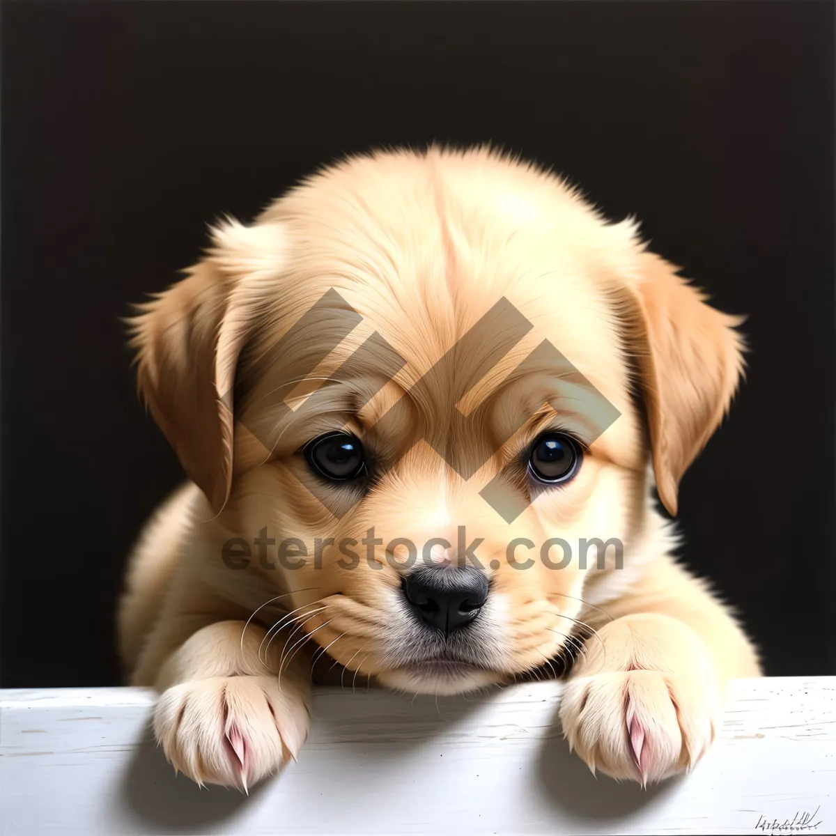 Picture of Adorable Golden Retriever Puppy Portrait