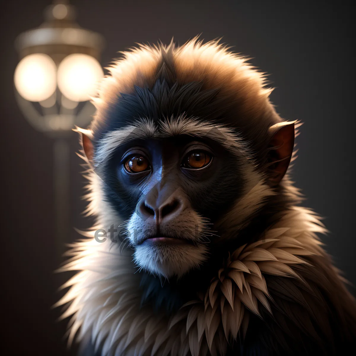 Picture of Playful Baby Ape with Black Fur - Wildlife Portrait