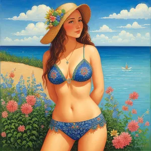 Seductive Beachwear: Bikini Swimsuit on Gorgeous Model
