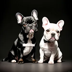 Cute Bulldog Puppy with Wrinkles - Adorable Studio Portrait