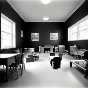 Modern Luxury Living Room Interior with Wood Furniture