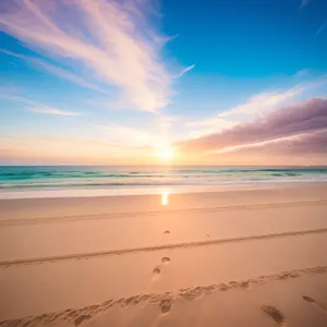 Serene Summer Sunset Over Tropical Beach