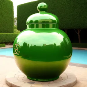 Ceramic Vase with Holiday Decorative Sphere