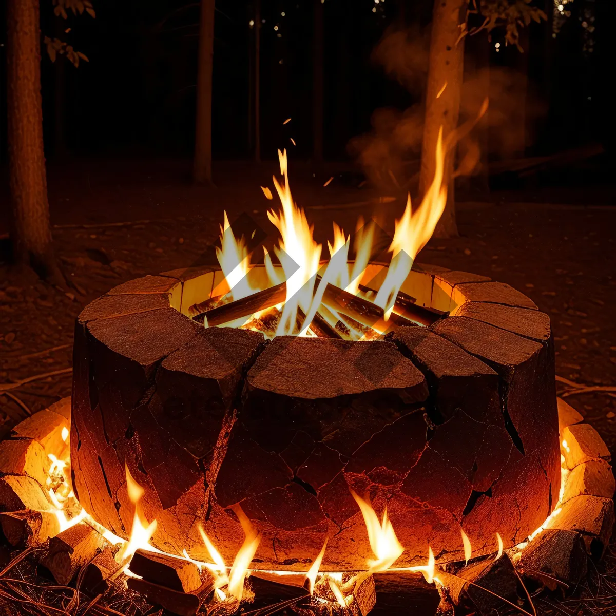 Picture of Fiery Blaze: Embracing the Warmth of a Campfire