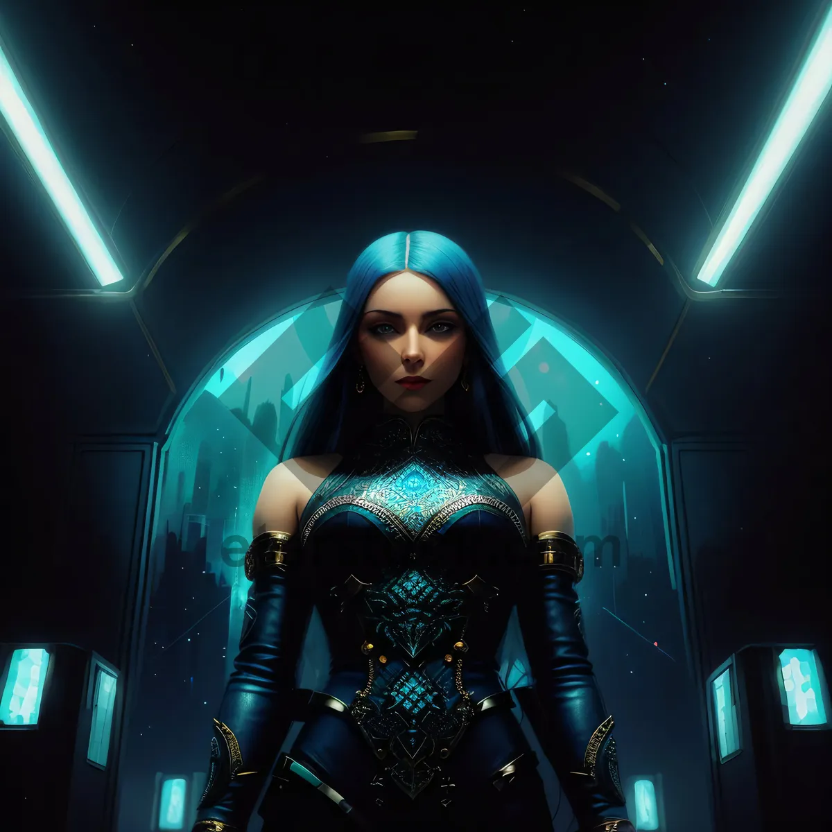 Picture of Vibrant football stadium crowd with cheering audience and lights