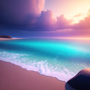 Serene Sunset on Tropical Beach