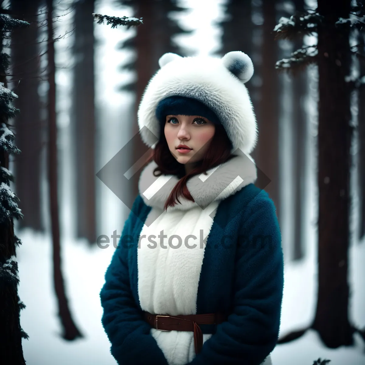 Picture of Frosty Winter Fun: Smiling Child in Cozy Hat and Scarf