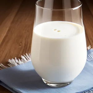 Refreshing glass of creamy milk