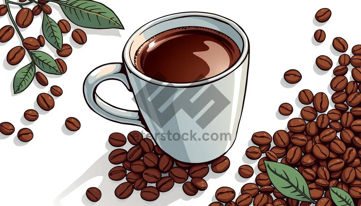 Picture of Morning Cup of Black Coffee on Saucer