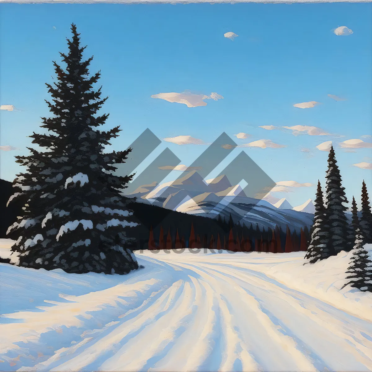 Picture of Winter Holiday Ski Resort in Scenic Mountain Landscape