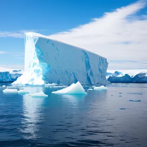 Majestic Arctic Glacier Embracing Icy Ocean