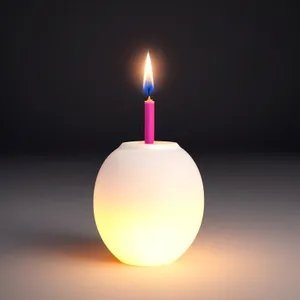 Wax Candle Icon with Light Flame Design