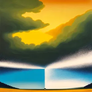 Vibrant Sunset Over Rural Landscape