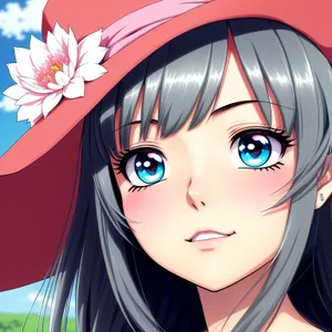 Stylish Fashion Model with Attractive Cartoon Mask