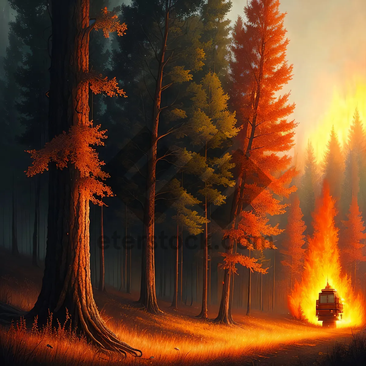 Picture of Fiery Glow: Embracing the Warmth of Burning Flames