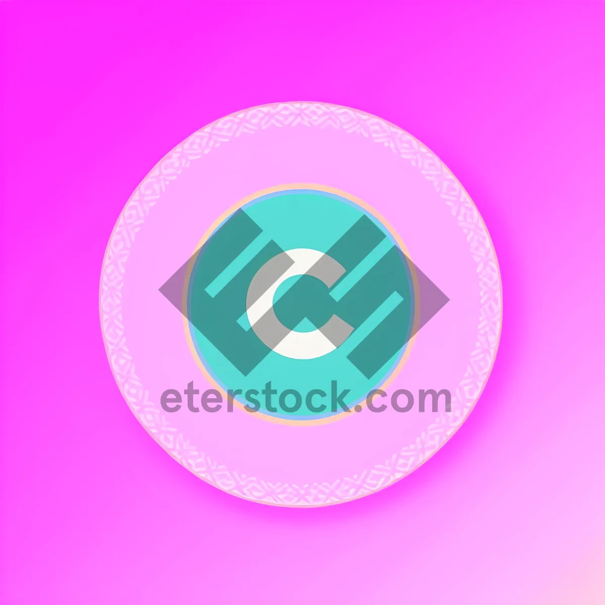 Picture of Shiny Pink Circle Design Button