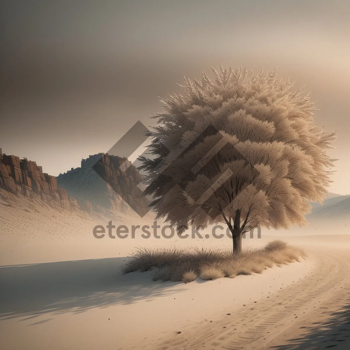 Picture of Snowy Winter Landscape with Frozen Trees