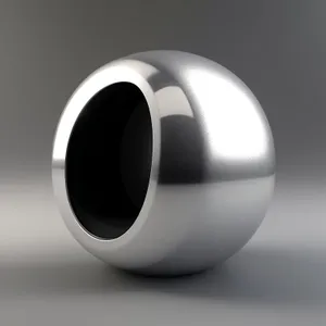 Black Shiny 3D Cup Design with Glass Sphere