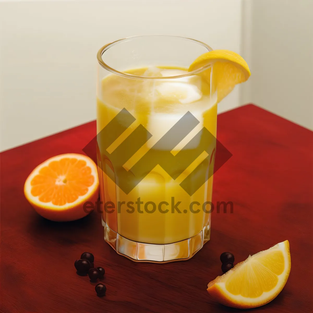 Picture of Fresh Orange Tea in Glass with Ice Tasty Beverage