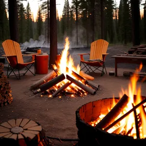 Outdoor Park BBQ with Cozy Fireplace and Menorah