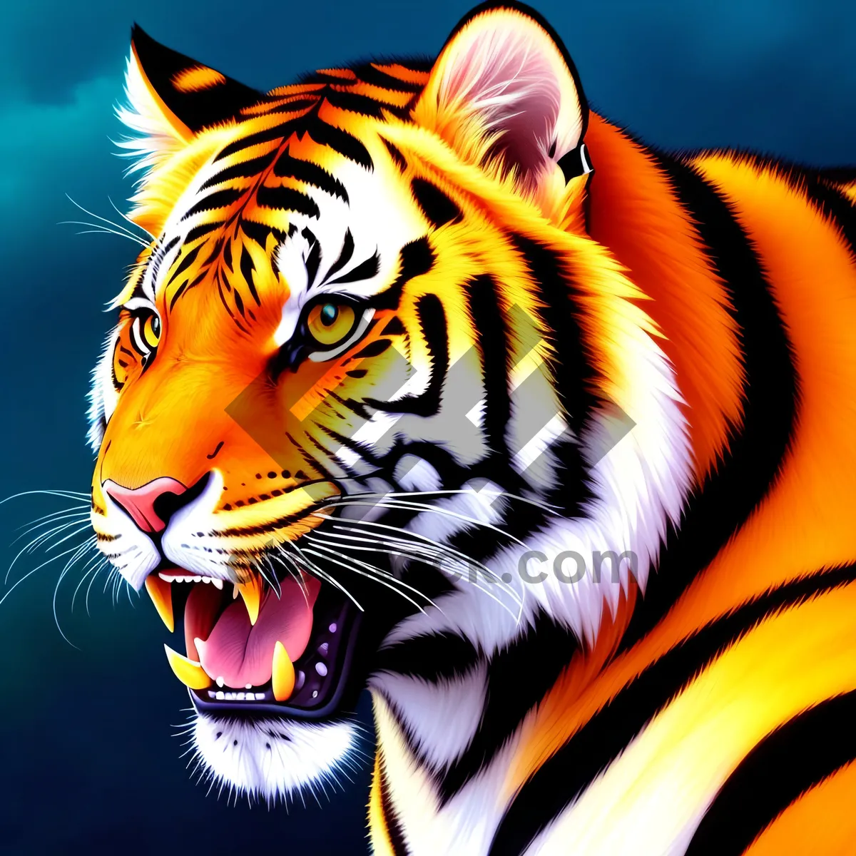 Picture of Striped Feline in Wild Tiger Print