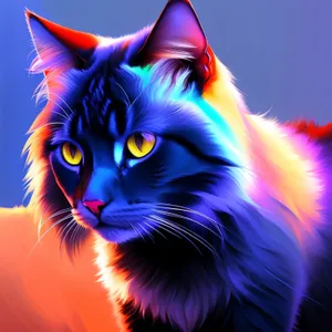 Colorful Fractal Kitty: Mesmerizing blend of art and design.