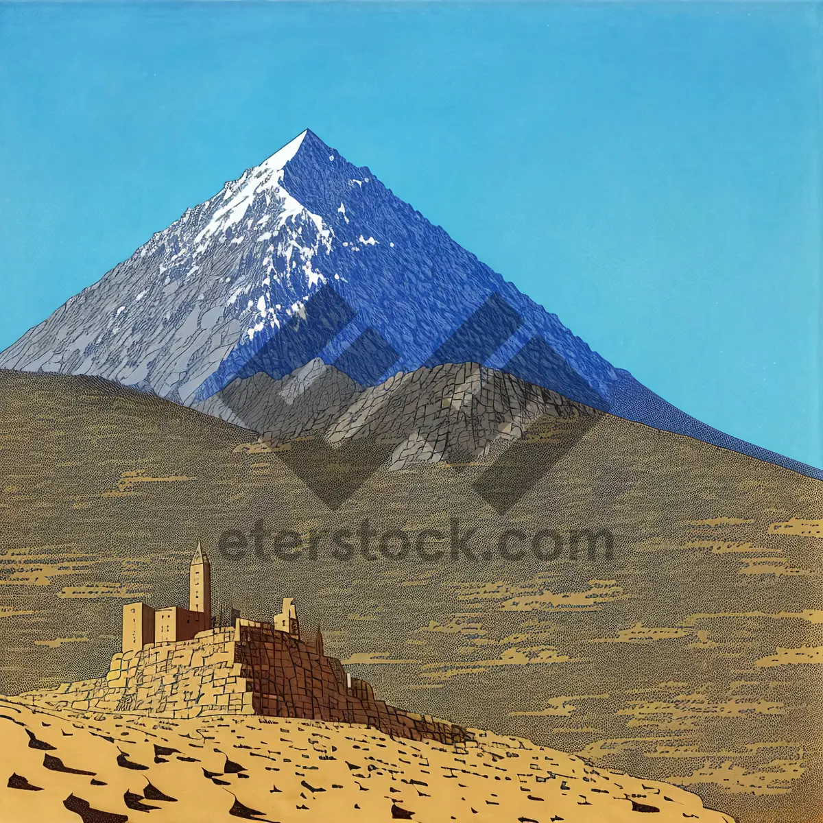 Picture of Pharaoh's Rest: Ancient Pyramid in Desert Landscape