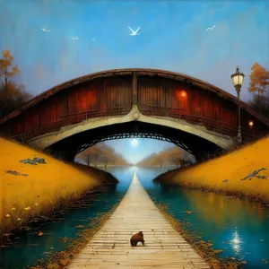 Historic cityscape with iconic bridge and palace
