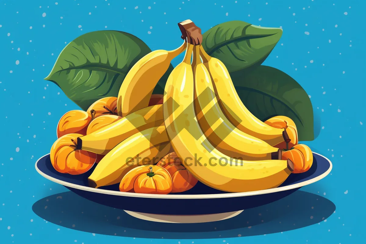 Picture of Yellow edible fruit on banana plant.